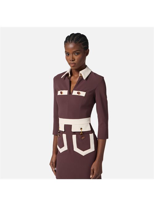 Abito color-block in doppio crêpe ELISABETTA FRANCHI | ABT0156E2/EH8